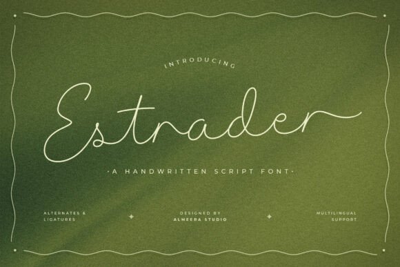Estrader: A Script Font with Modern Elegance